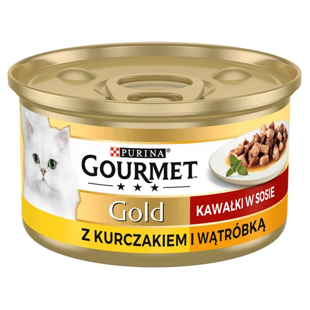Gourmet Gold Karma dla kotów kurczak i wątróbka w sosie 85 g