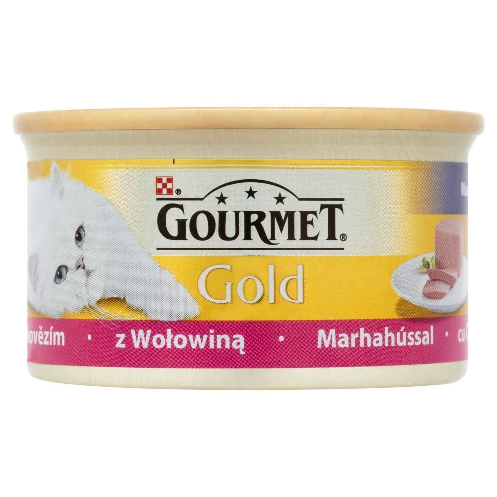 Gourmet Gold Mus z wołowiną Pełnoporcjowa karma dla dorosłych kotów 85 g