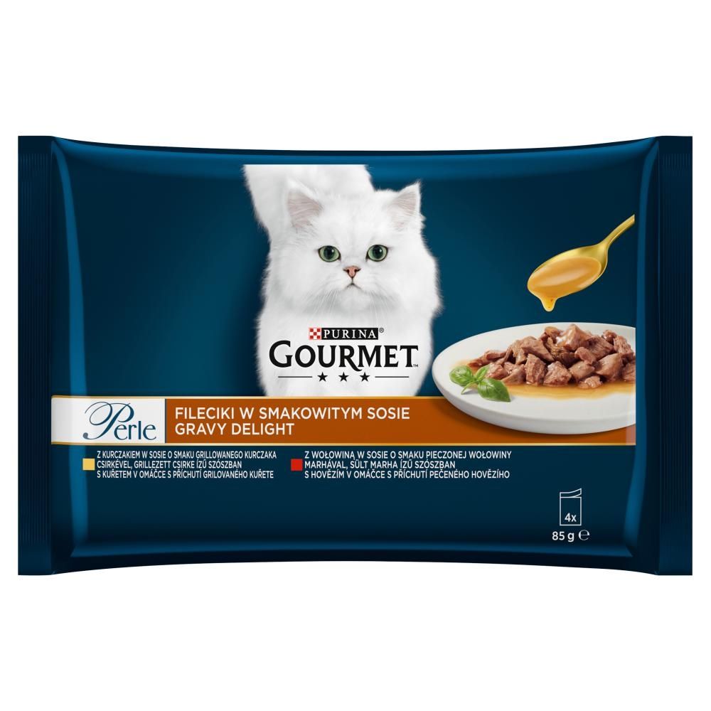 Gourmet Perle Karma dla kotów fileciki w smakowitym sosie 340 g (4 x 85 g)
