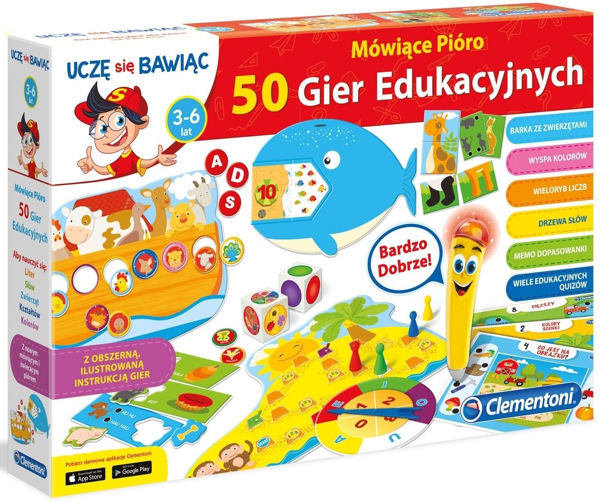 Gra CLEMENTONI Mówiące pióro 50 gier edukacyjnych 60472