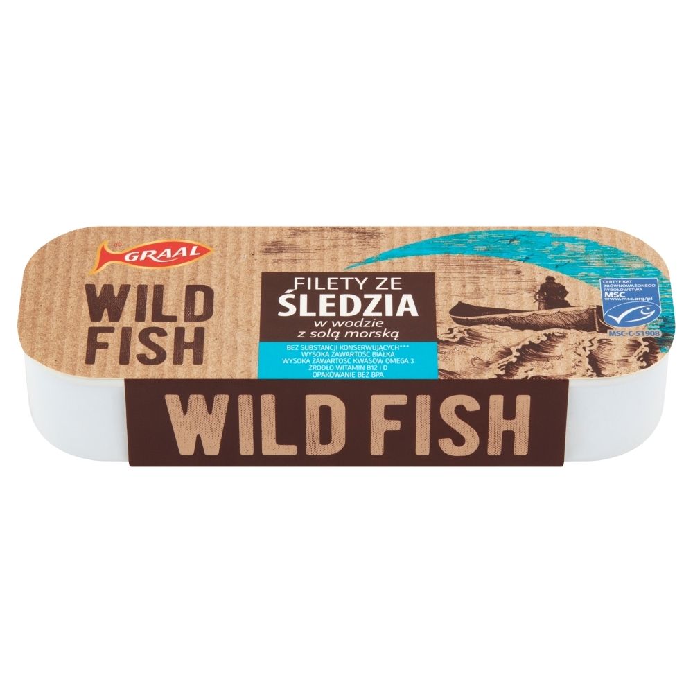 Graal Wild Fish Filety ze śledzia w wodzie z solą morską 120 g