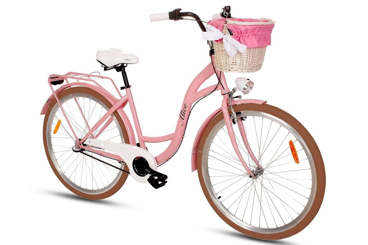 Green Bike Alice Colors Rower miejski 28'' 3B kosz różowy