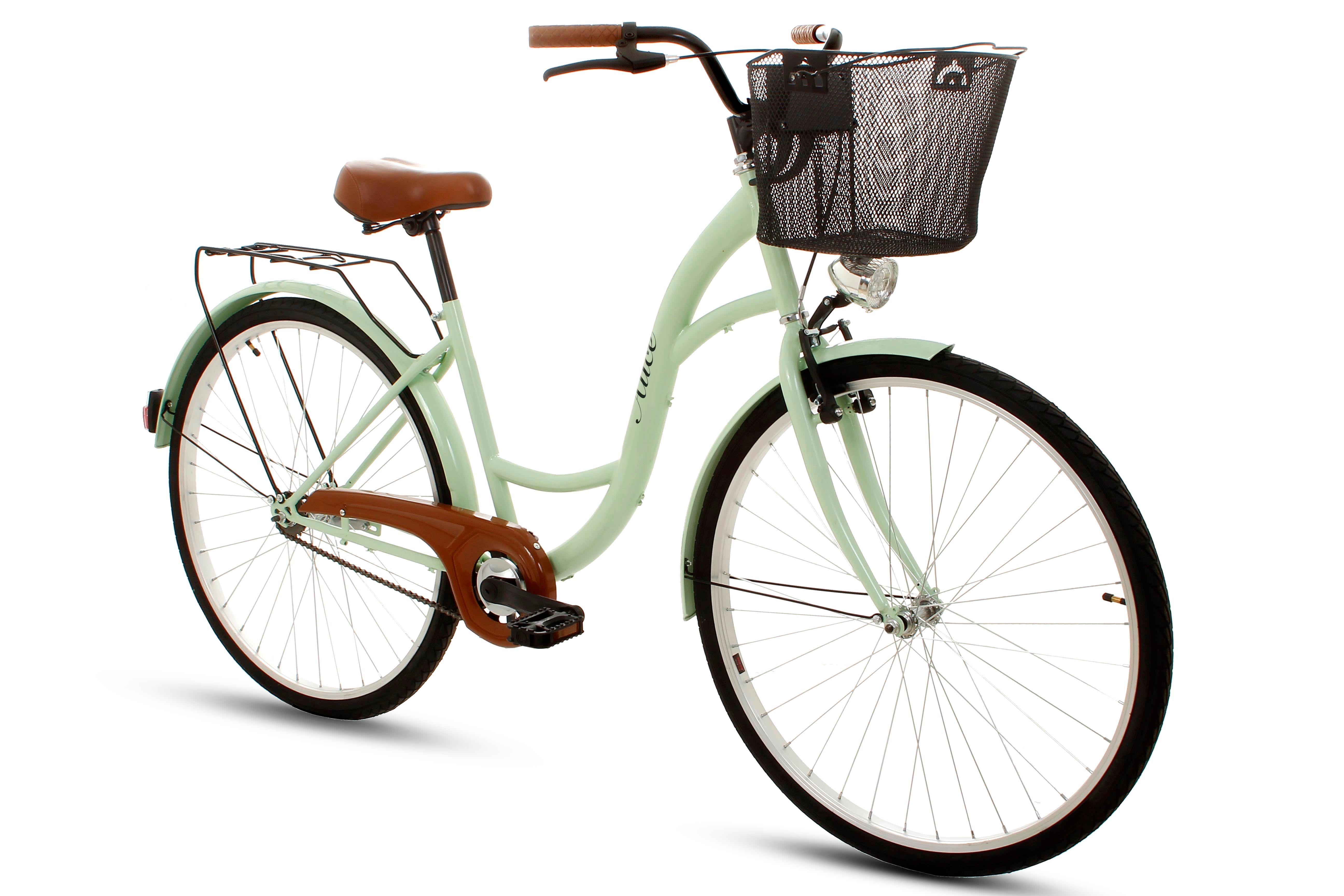 Green Bike Alice ECO Rower miejski 28'' 1B kosz pistacja