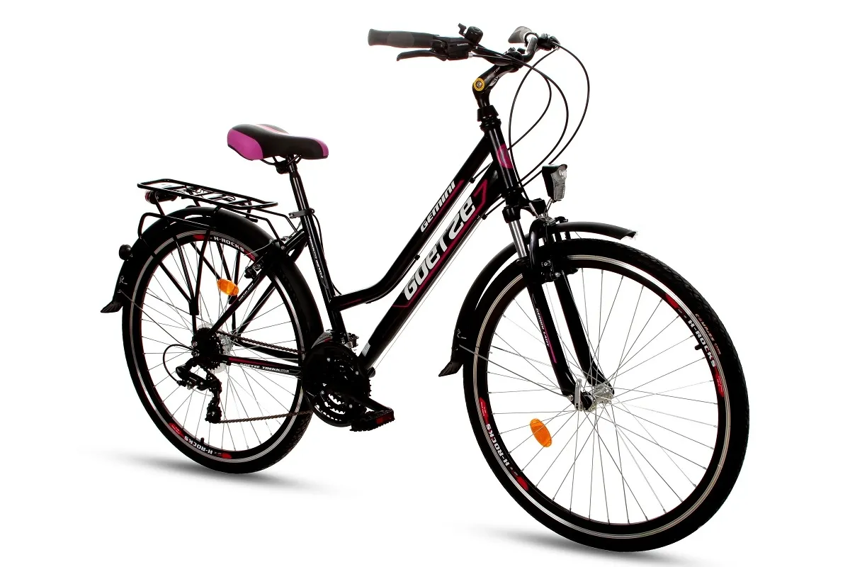Green Bike Gemini Rower trekkingowy damski 28'' stal 21B czarno-różowy
