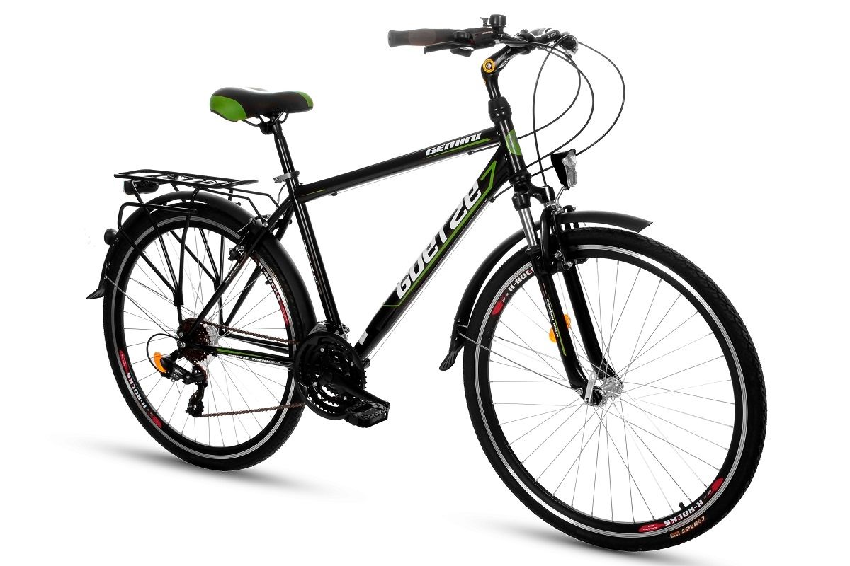 Green Bike Gemini Rower trekkingowy męski 28'' stal 21B czarno-zielony