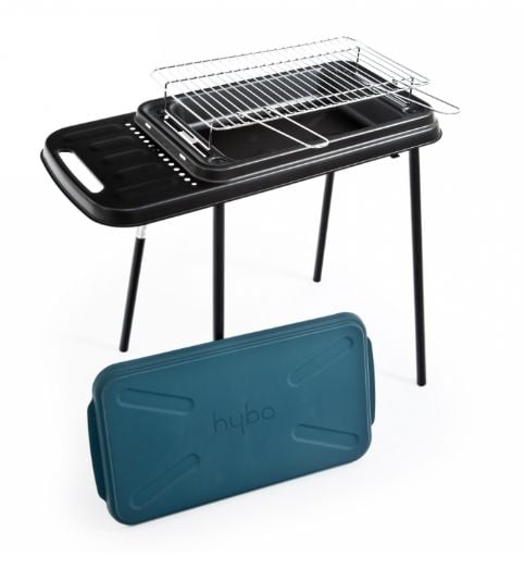 Grill Węglowy Przenośny HYBA Kompaktowy z Pokrywą