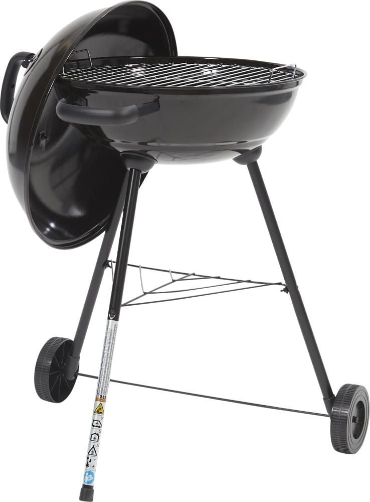 Grill węglowy z pokrywą ze stali emaliowanej
