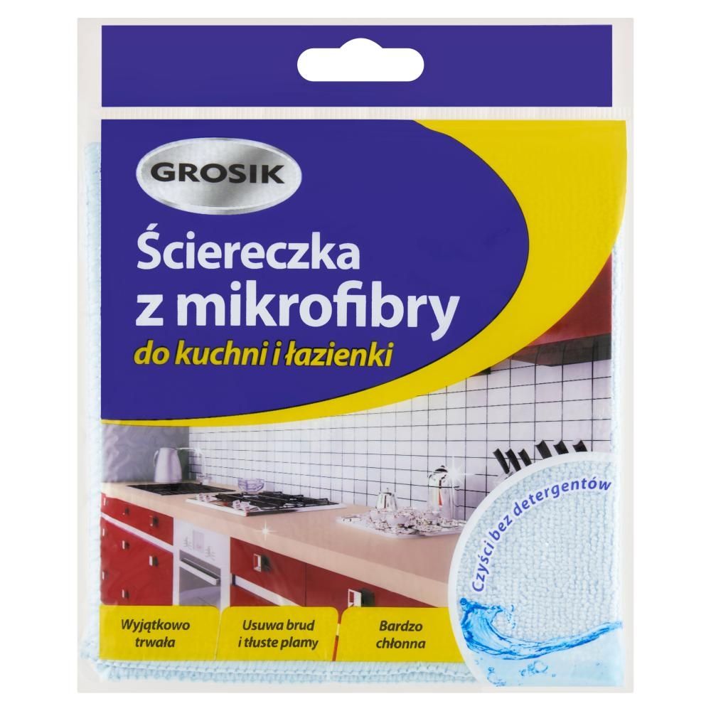 Grosik Ściereczka z mikrofibry do kuchni i łazienki 30 x 30 cm