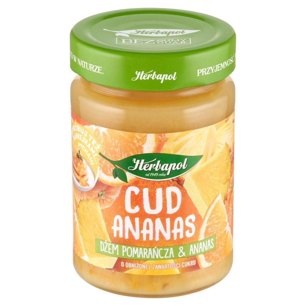 Herbapol Cud ananas Dżem pomarańcza & ananas o obniżonej zawartości cukru 280 g