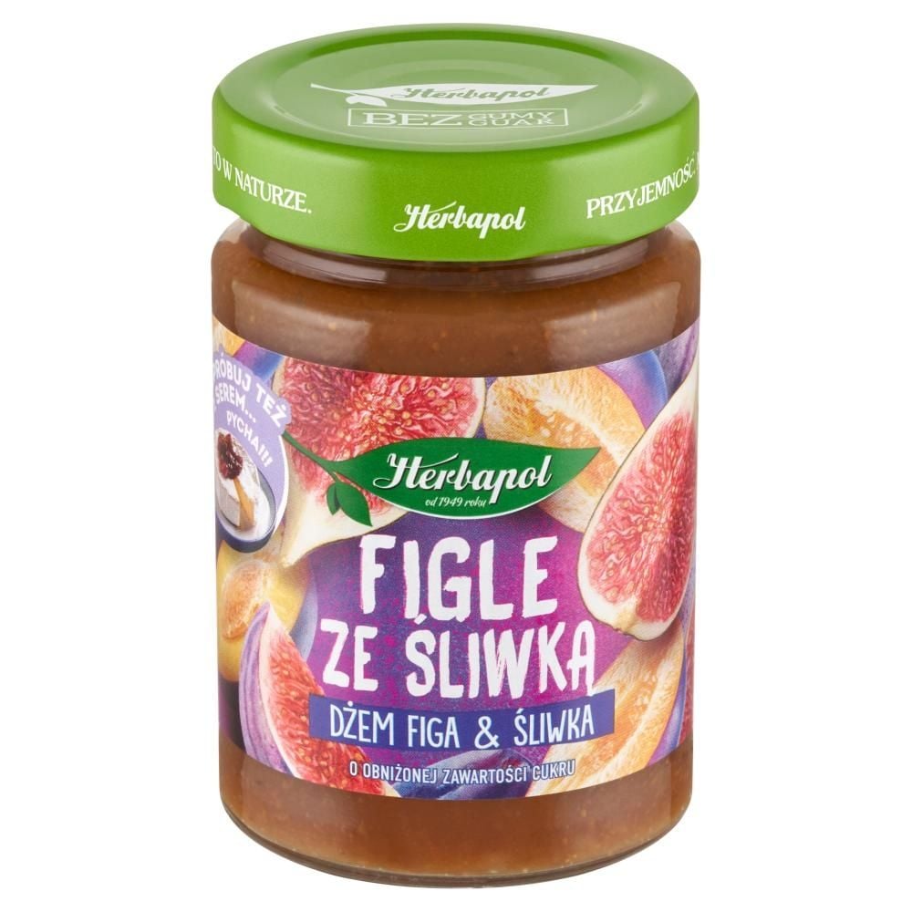 Herbapol Figle ze śliwką Dżem figa & śliwka o obniżonej zawartości cukru 280 g