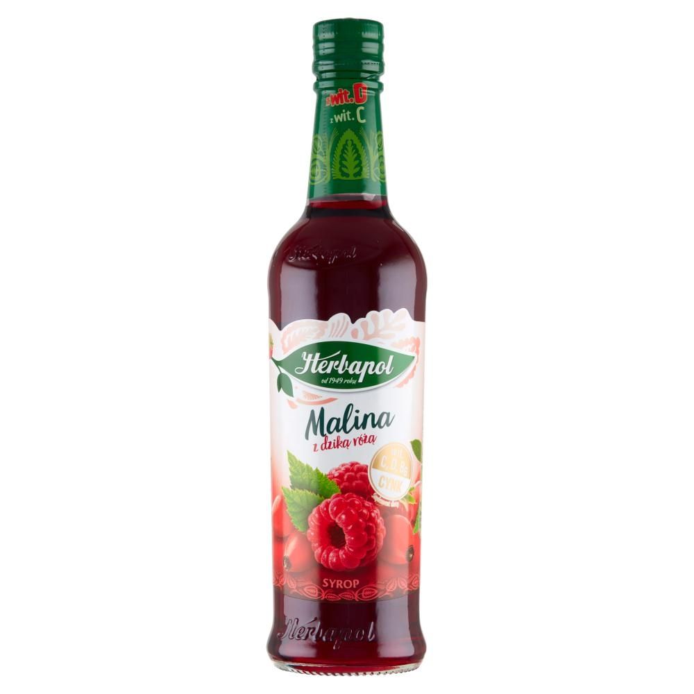 Herbapol Suplement diety syrop o smaku malinowo-różanym 420 ml