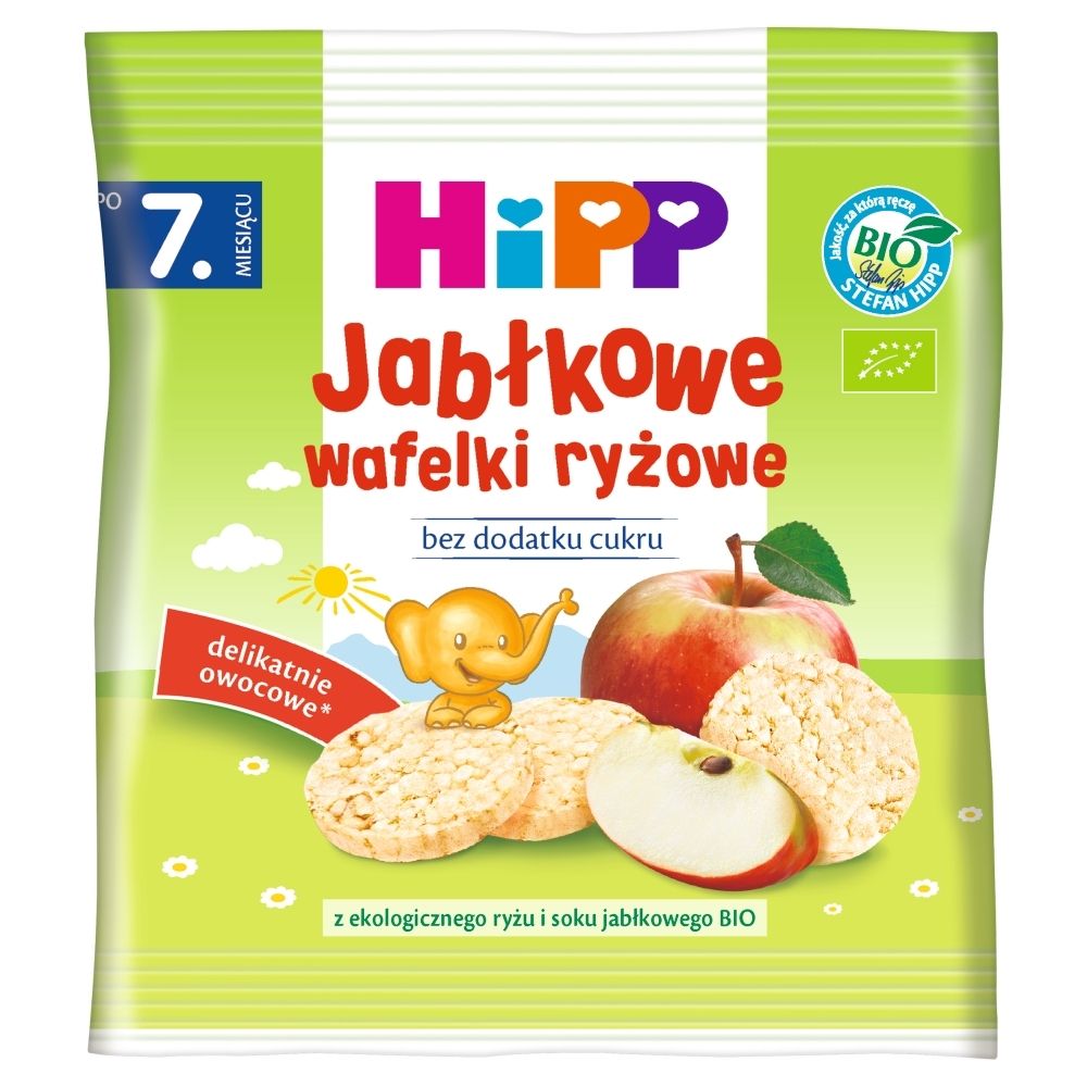 HiPP BIO Wafelki ryżowe po 7. miesiącu jabłkowe 30 g