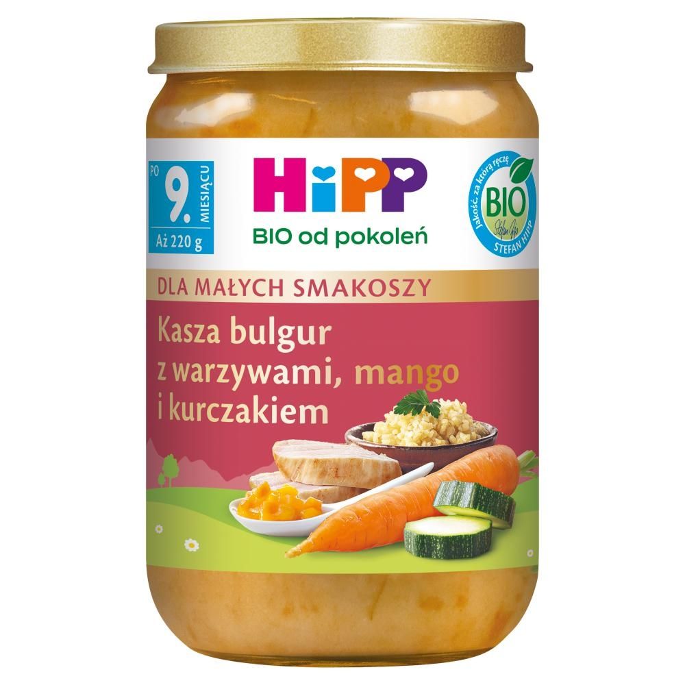 HiPP BIO Kasza bulgur z warzywami mango i kurczakiem po 9. miesiącu 220 g