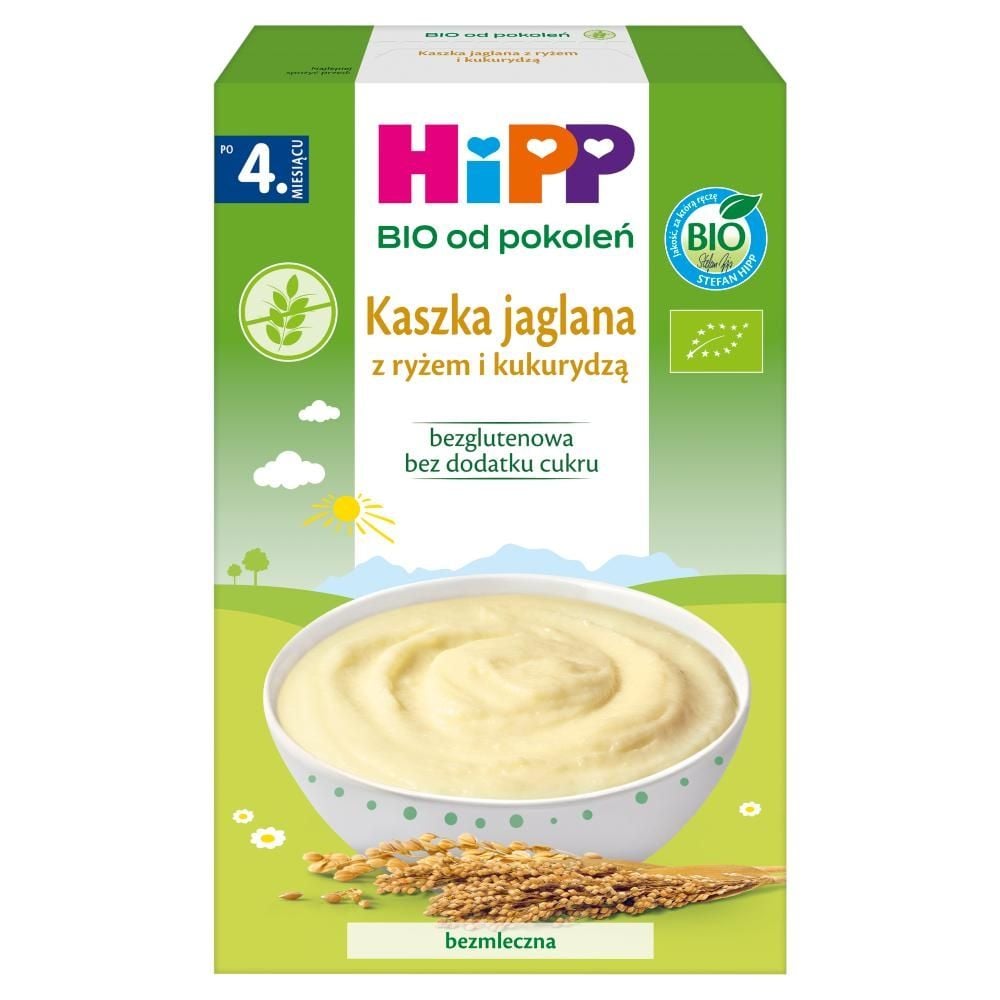 HiPP BIO Kaszka jaglana z ryżem i kukurydzą po 4. miesiącu 200 g