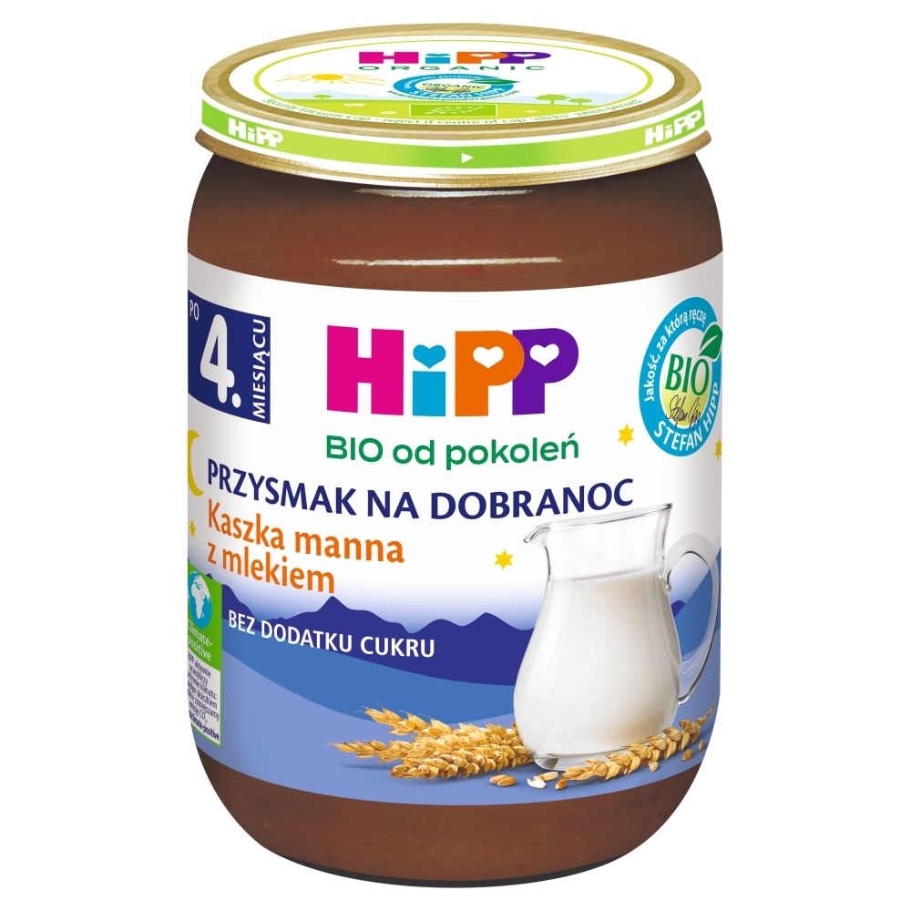 HiPP BIO Przysmak na Dobranoc Kaszka manna z mlekiem po 4. miesiącu 190 g