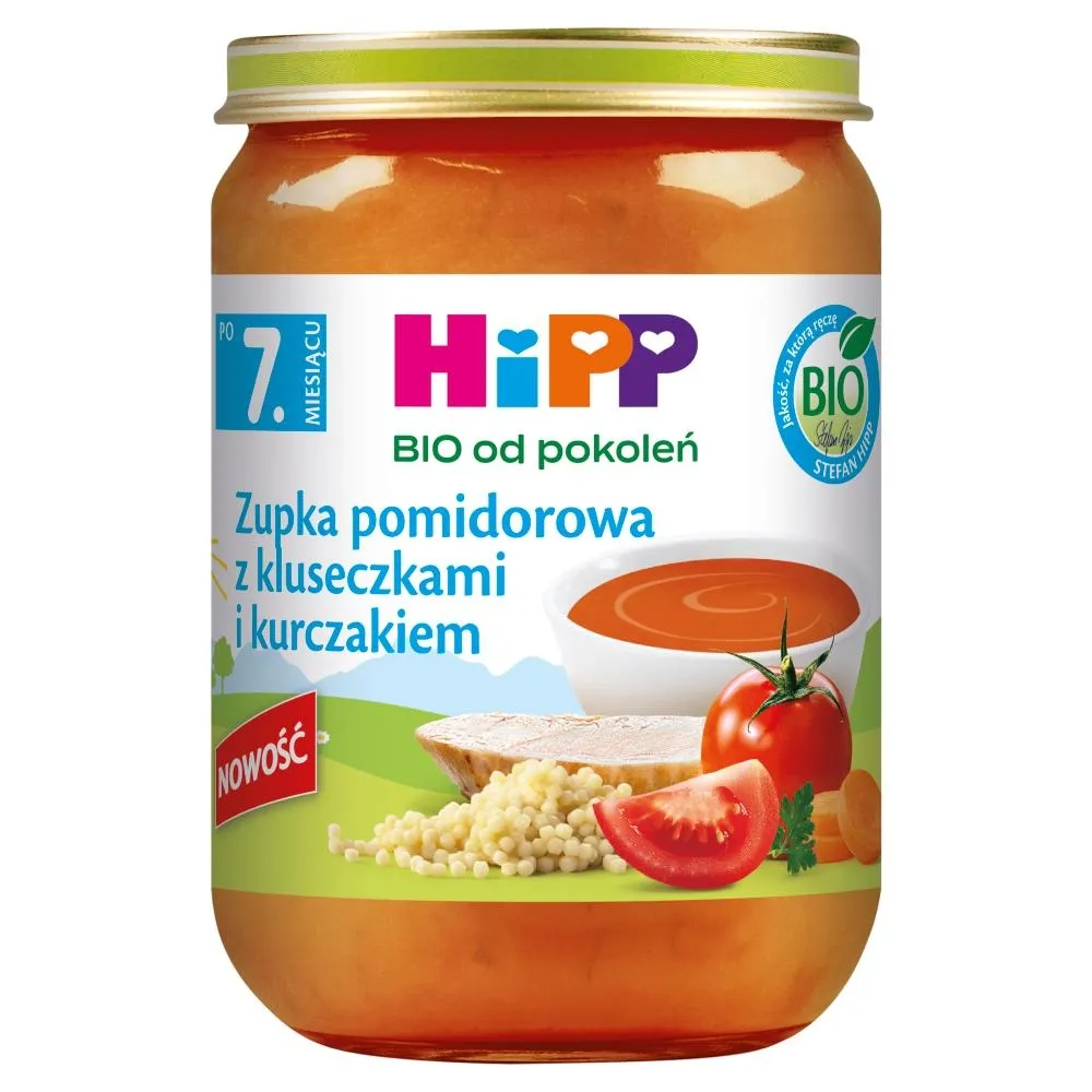 HiPP BIO Zupka pomidorowa z kluseczkami i kurczakiem po 7. miesiącu 190 g