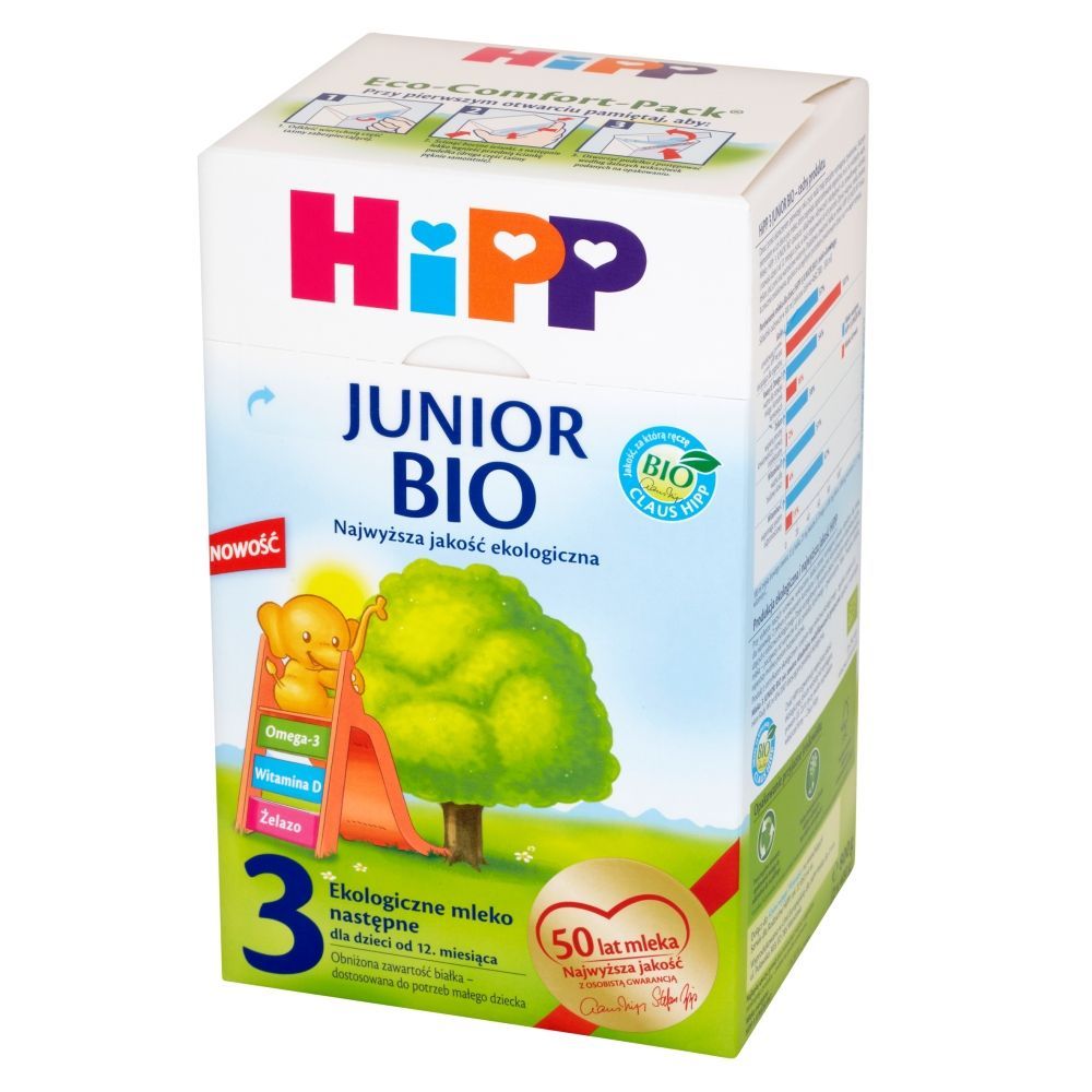 HiPP Junior BIO 3 Ekologiczne mleko następne dla dzieci od 12. miesiąca 800 g (2 sztuki)