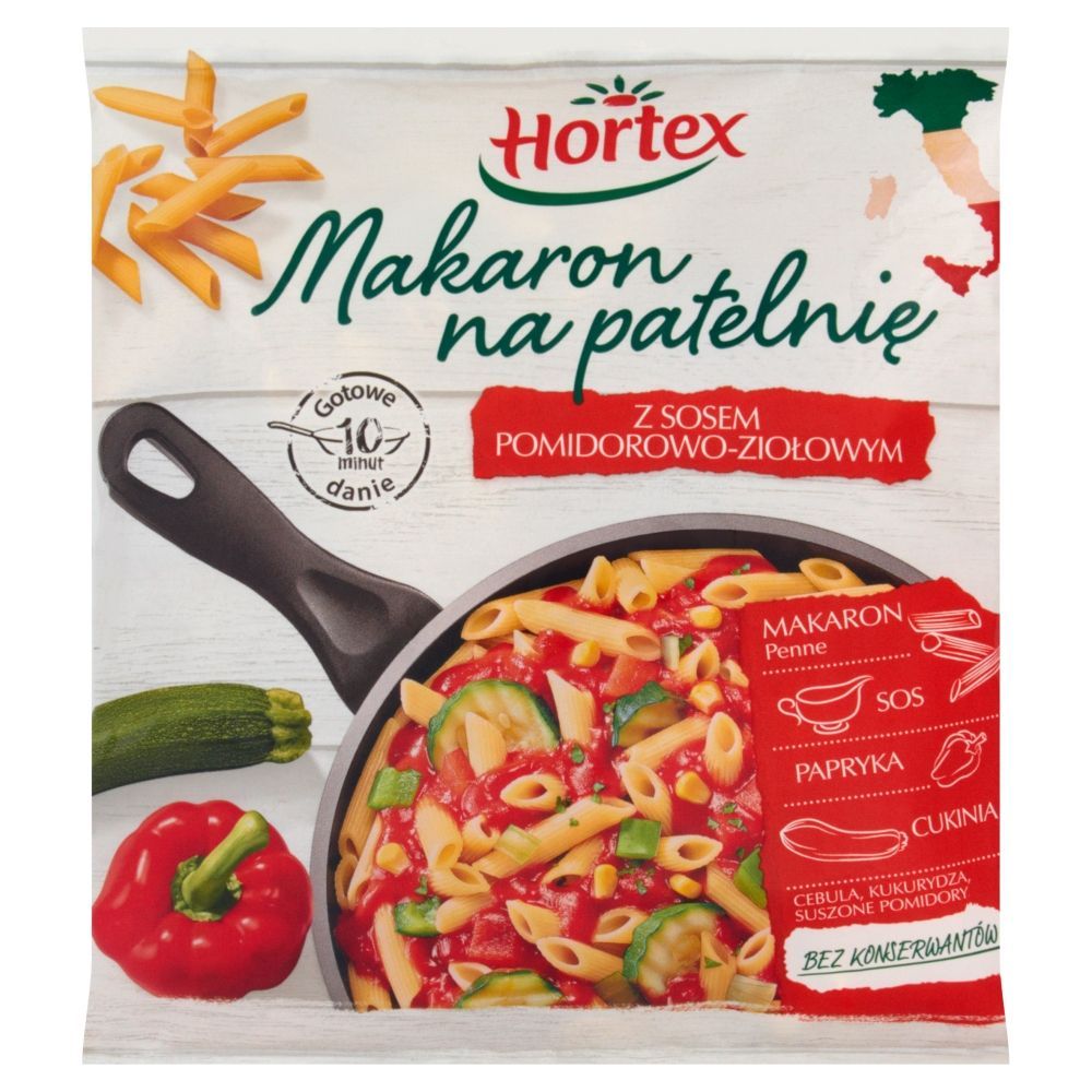 Hortex Makaron na patelnię z sosem pomidorowo-ziołowym 450 g