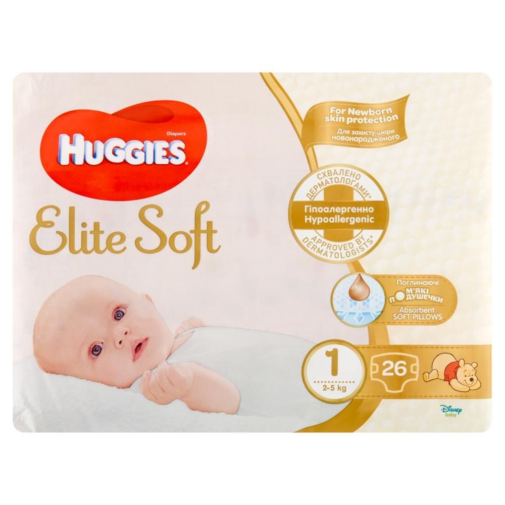 Huggies Elite Soft Pieluchy 1 2-5 kg 26 sztuk