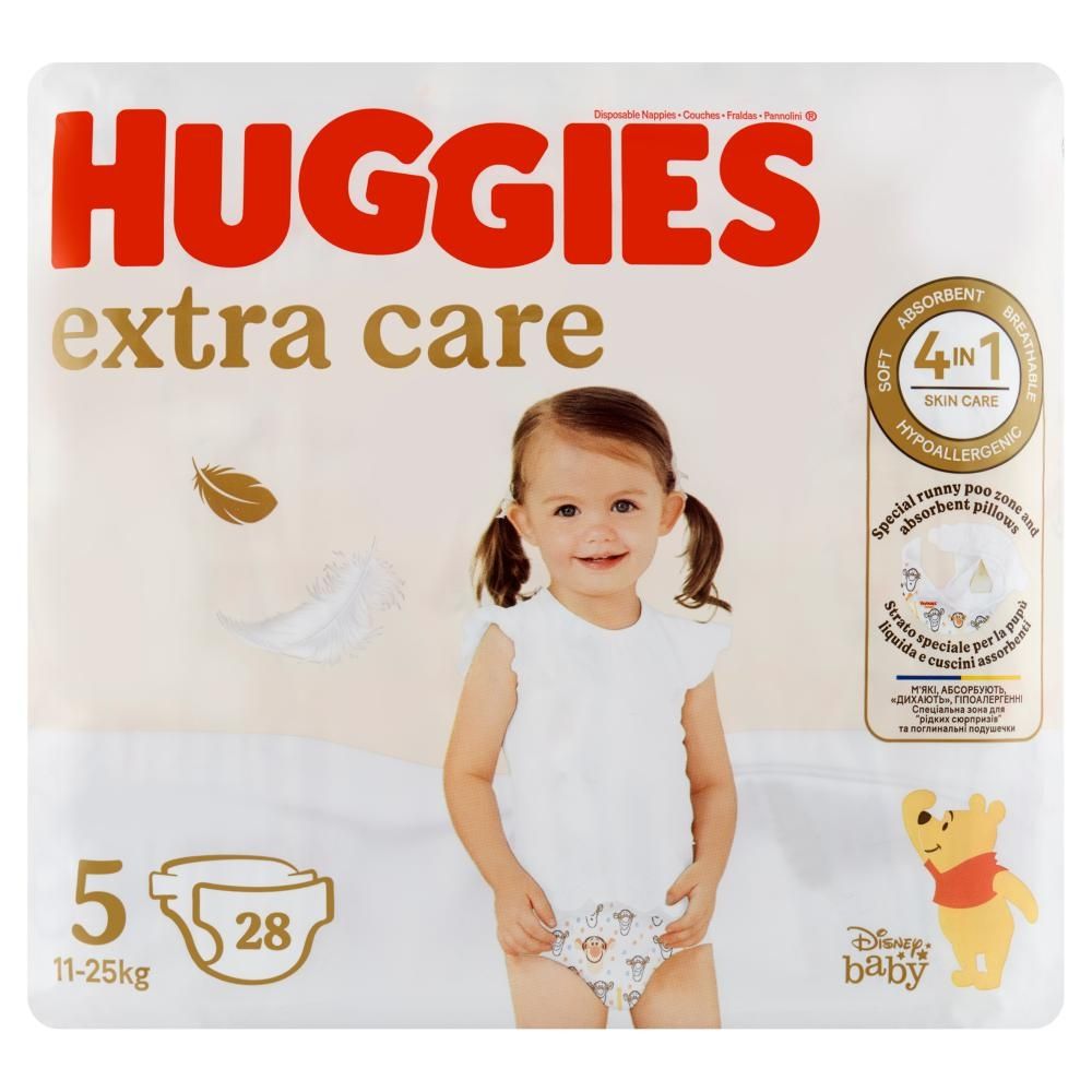 Huggies Extra Care Pieluchy 5 11-25 kg 28 sztuk