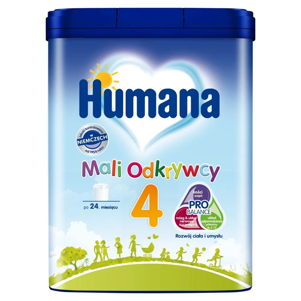 Humana 4 Mali Odkrywcy Produkt na bazie mleka po 24. miesiącu 650 g