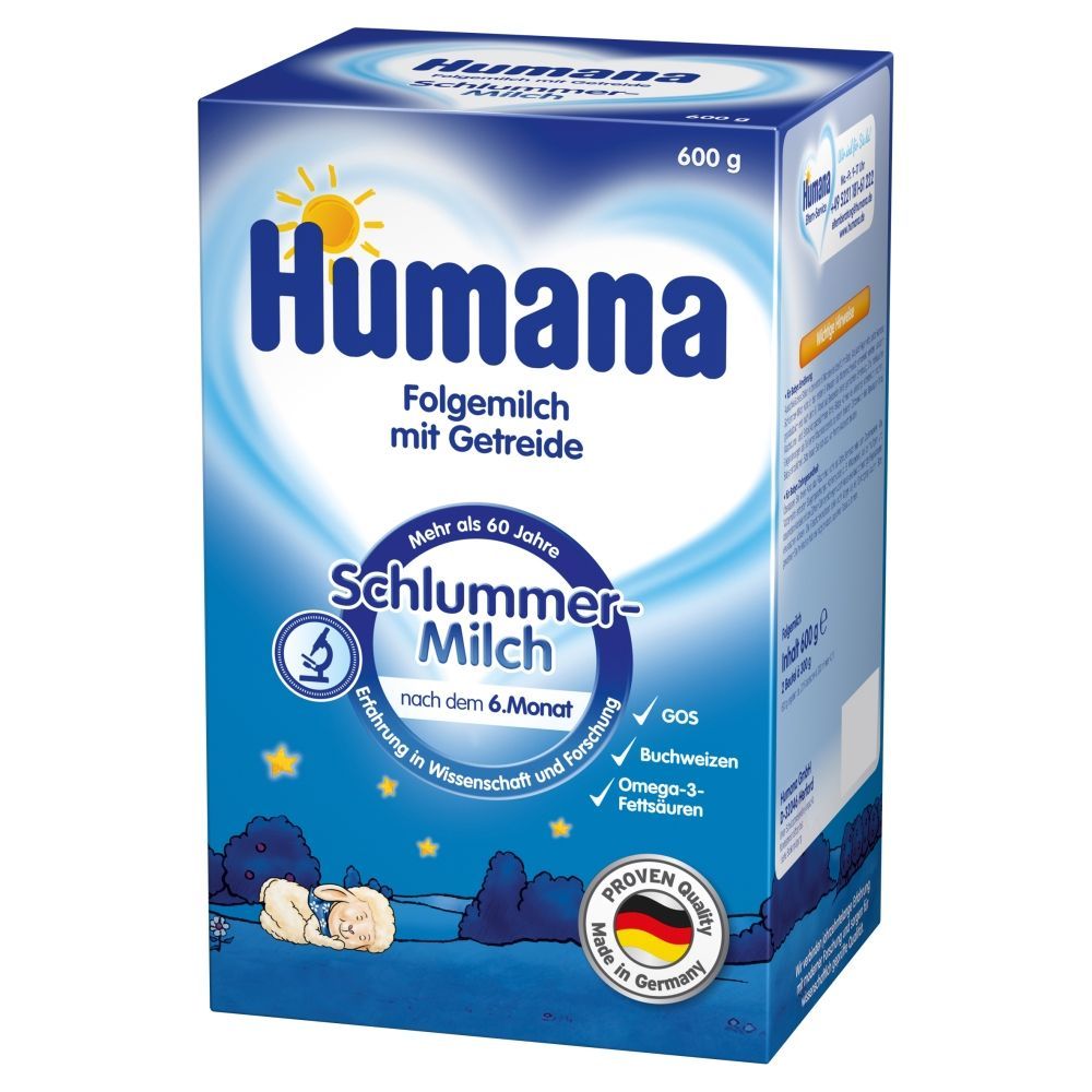 Humana Na dobranoc Mleko następne z dodatkiem zboża po 6. miesiącu 600 g