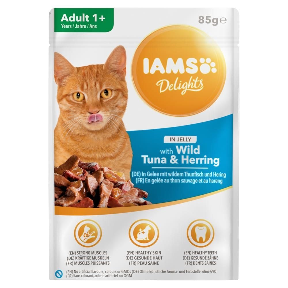Iams Delights Wild Tuna & Derring in Jelly Karma dla kotów 85 g