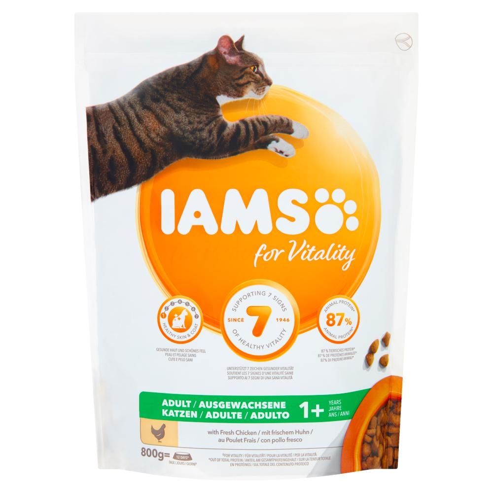 IAMS for Vitality Karma dla dorosłych kotów ze świeżym kurczakiem 800 g