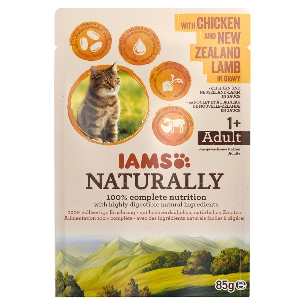 IAMS Naturally with Chicken and New Zealand Lamb in Gravy Karma dla dorosłych kotów 85 g