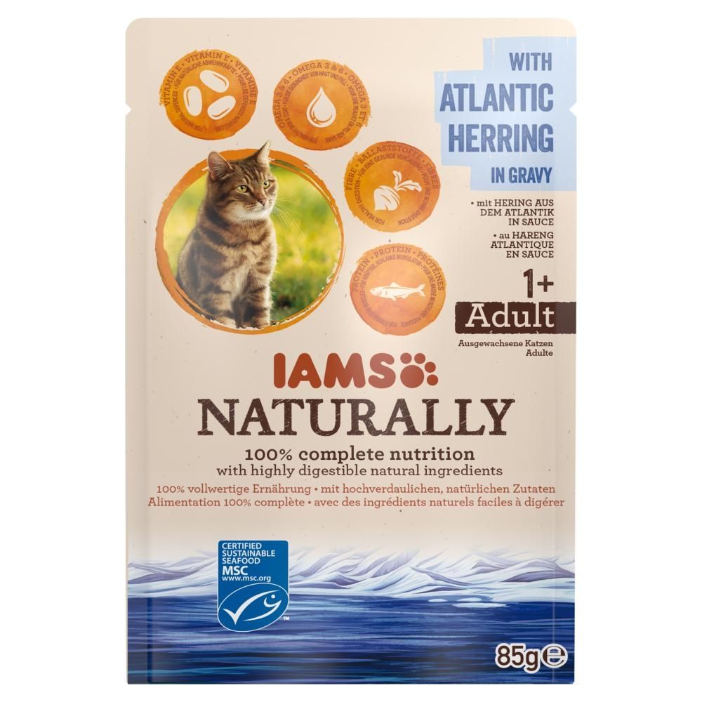 IAMS Naturally with Atlantic Herring in Gravy Karma dla dorosłych kotów 85 g