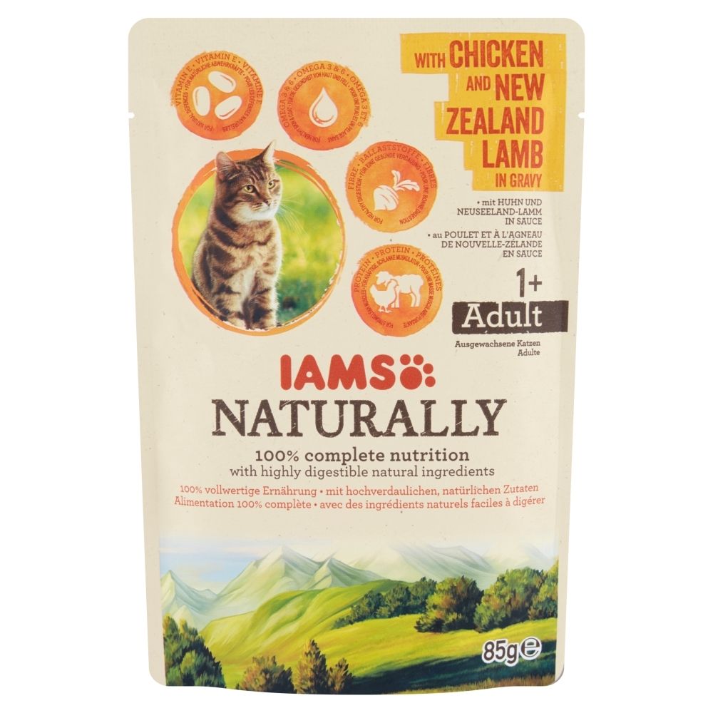 IAMS Naturally with Chicken and New Zealand Lamb in Gravy Karma dla dorosłych kotów 85 g