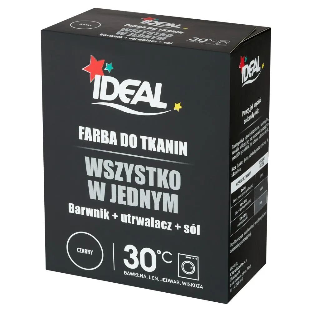 Ideal Farba do tkanin czarny 350 g