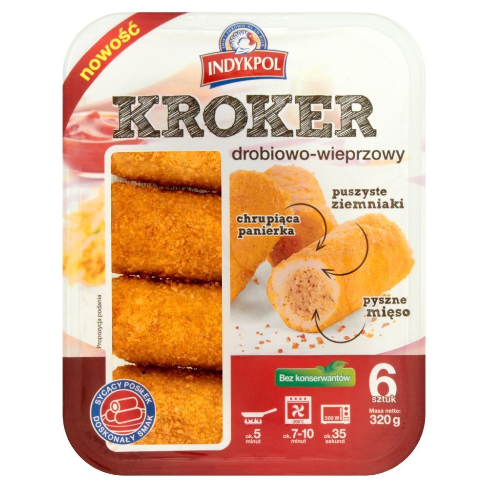 Indykpol Kroker drobiowo-wieprzowy 320 g (6 sztuk)