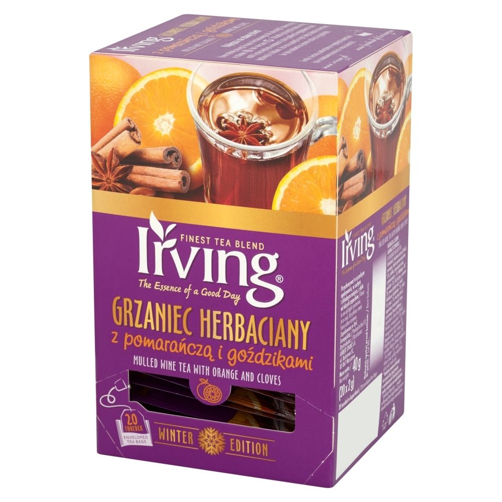 Irving Grzaniec herbaciany z pomarańczą i goździkami 40 g (20 torebek)