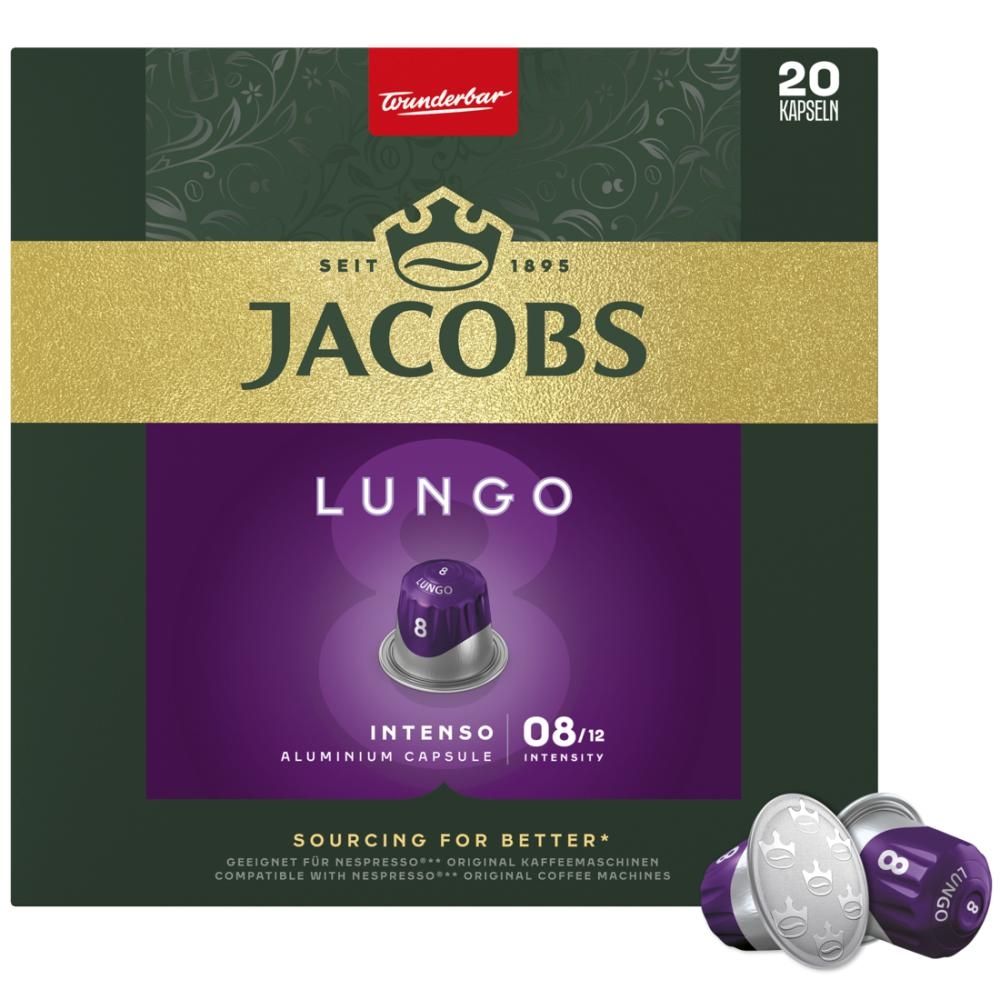 Jacobs Lungo Intenso Kawa mielona w kapsułkach 104 g (20 sztuk)