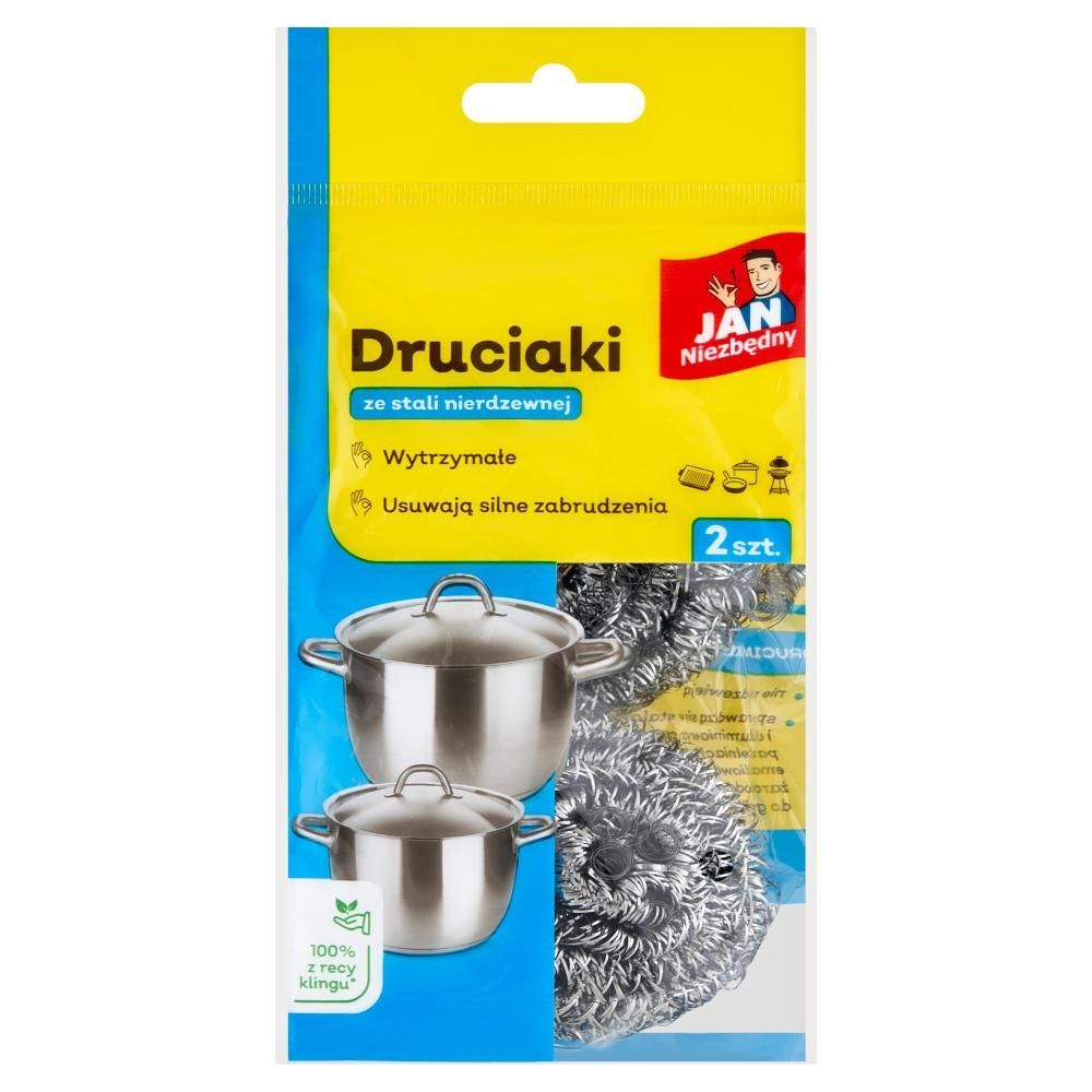 Jan Niezbędny Druciaki ze stali nierdzewnej 2 sztuki