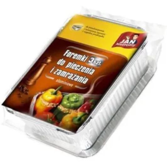 Jan Niezbędny Foremka aluminiowa do pieczenia i zamrażania z przykrywką 3 szt.