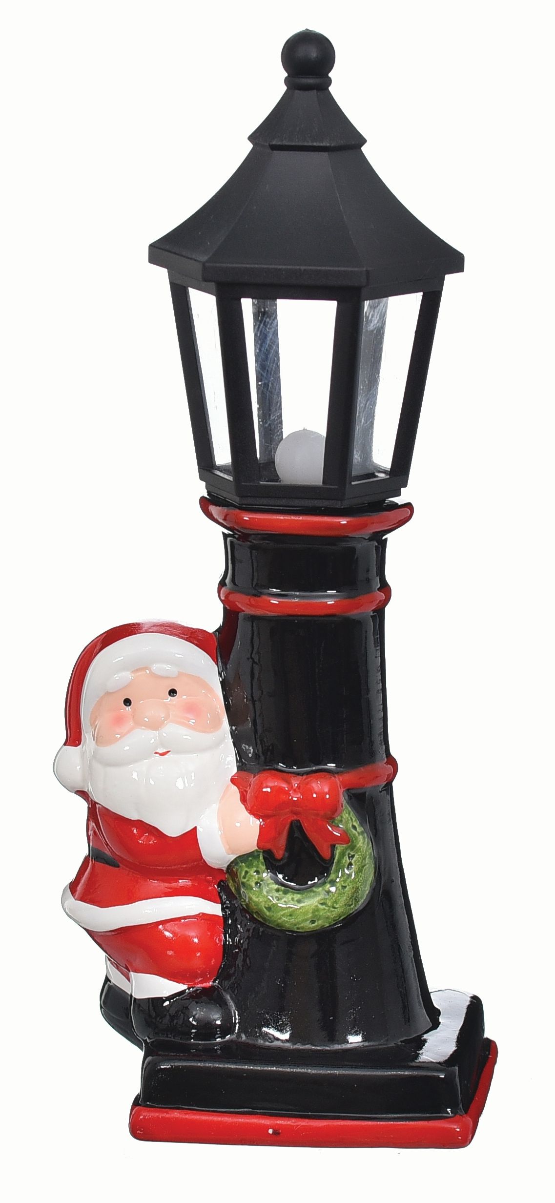 Jumi Latarnia z Mikołajem ceramiczna LED