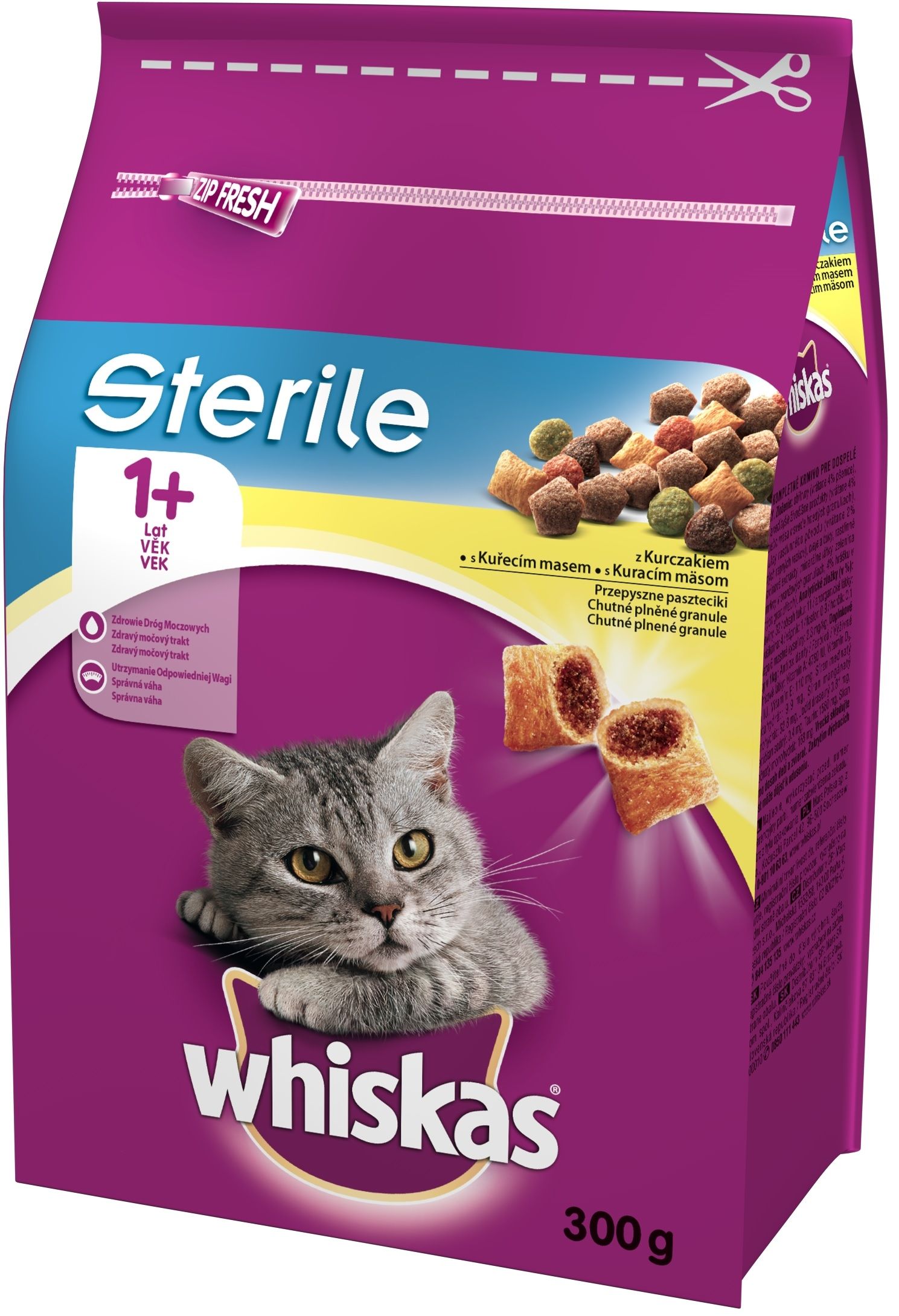 Karma WHISKAS 1+ Sterile 300 g z kurczakiem