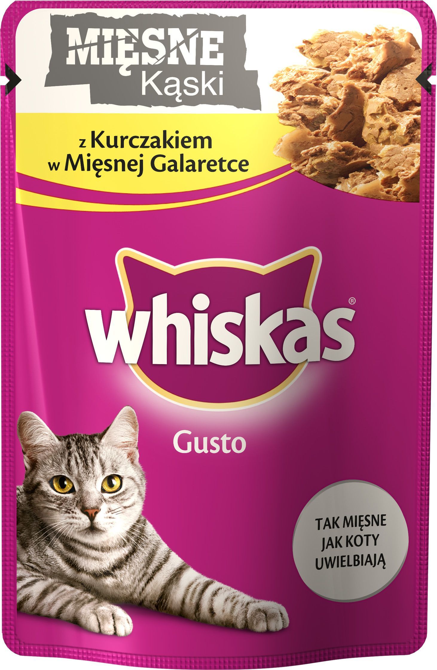 Karma WHISKAS 85 g Gusto mięsne kąski z kurczakiem