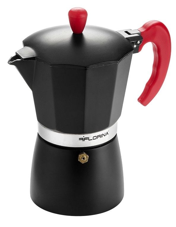 Kawiarka FLORINA Espresso 250 ml Czarno-czerwony 1K2697