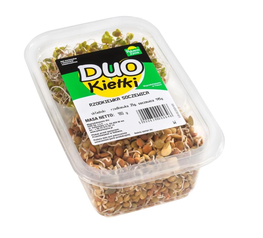 Kiełki DUO - rzodkiewka i soczewica 180 g