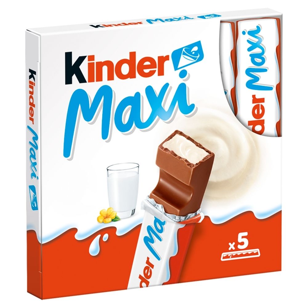 Kinder Maxi Batonik z mlecznej czekolady z nadzieniem mlecznym 105 g (5 x 21 g)