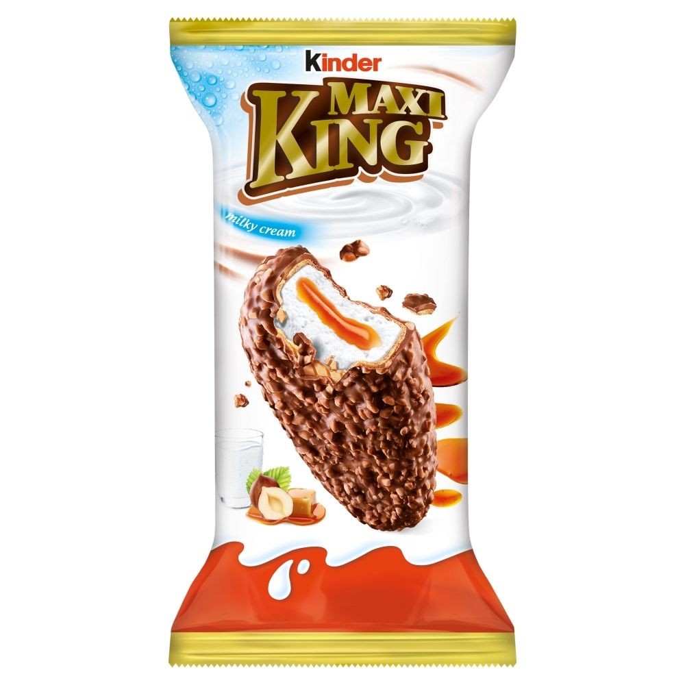 Kinder Maxi King Wafel z mlecznym i karmelowym nadzieniem pokryty ...