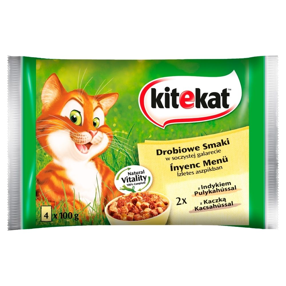 Kitekat Karma pełnoporcjowa drobiowe smaki w soczystej galarecie 400 g (4 x 100 g)
