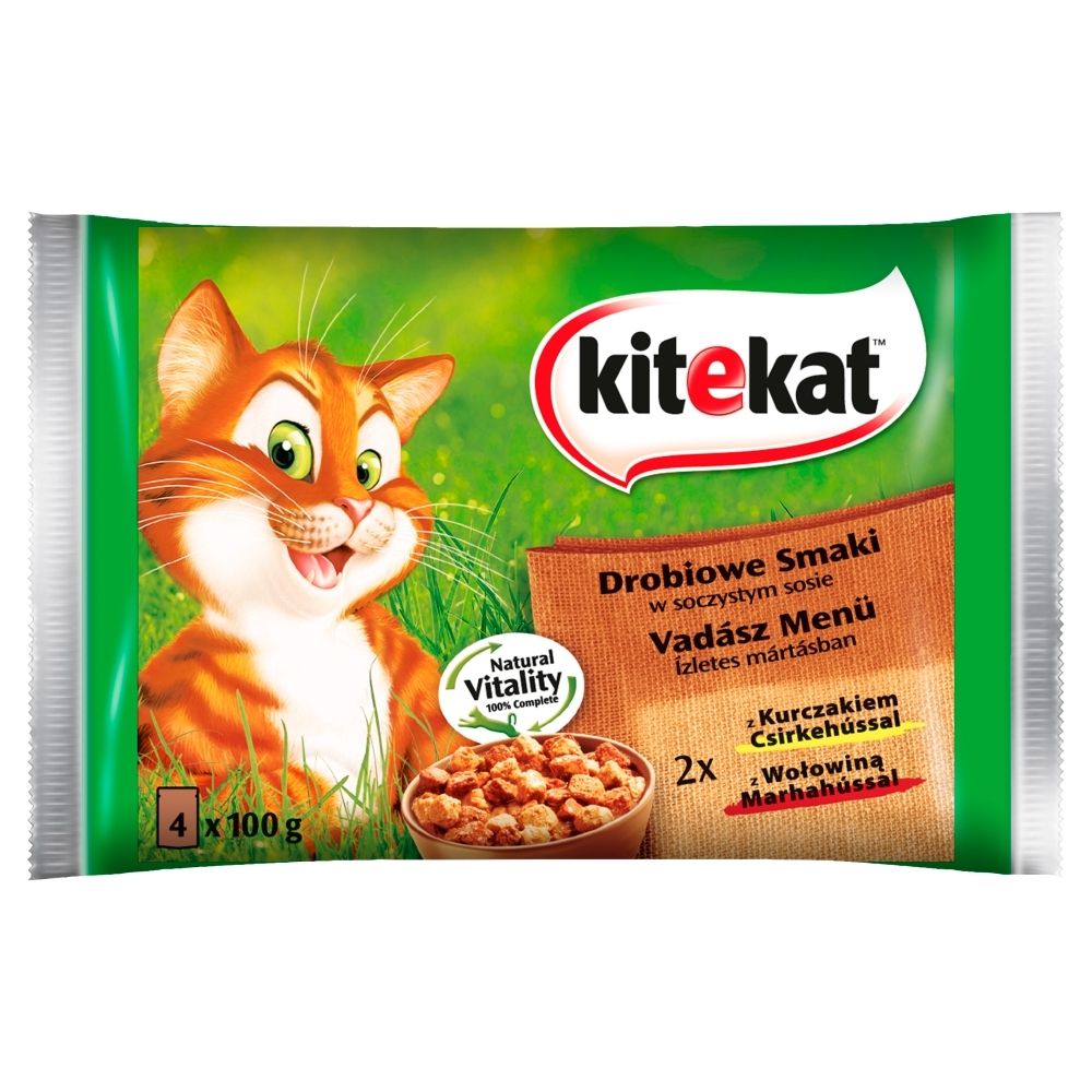 Kitekat Karma pełnoporcjowa drobiowe smaki w soczystym sosie 400 g (4 x 100 g)