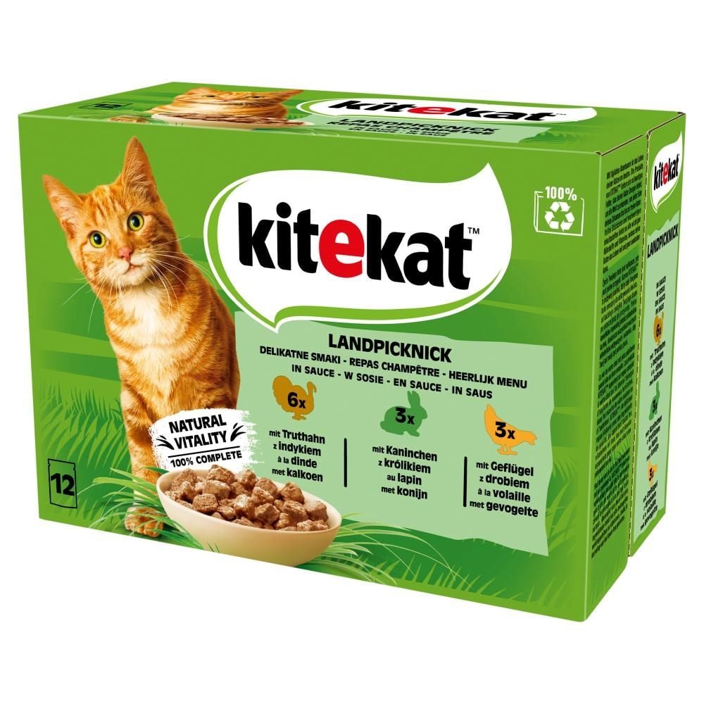 Kitekat Mokra karma dla kotów delikatne smaki w sosie 1,02 kg (12 x 85 g)