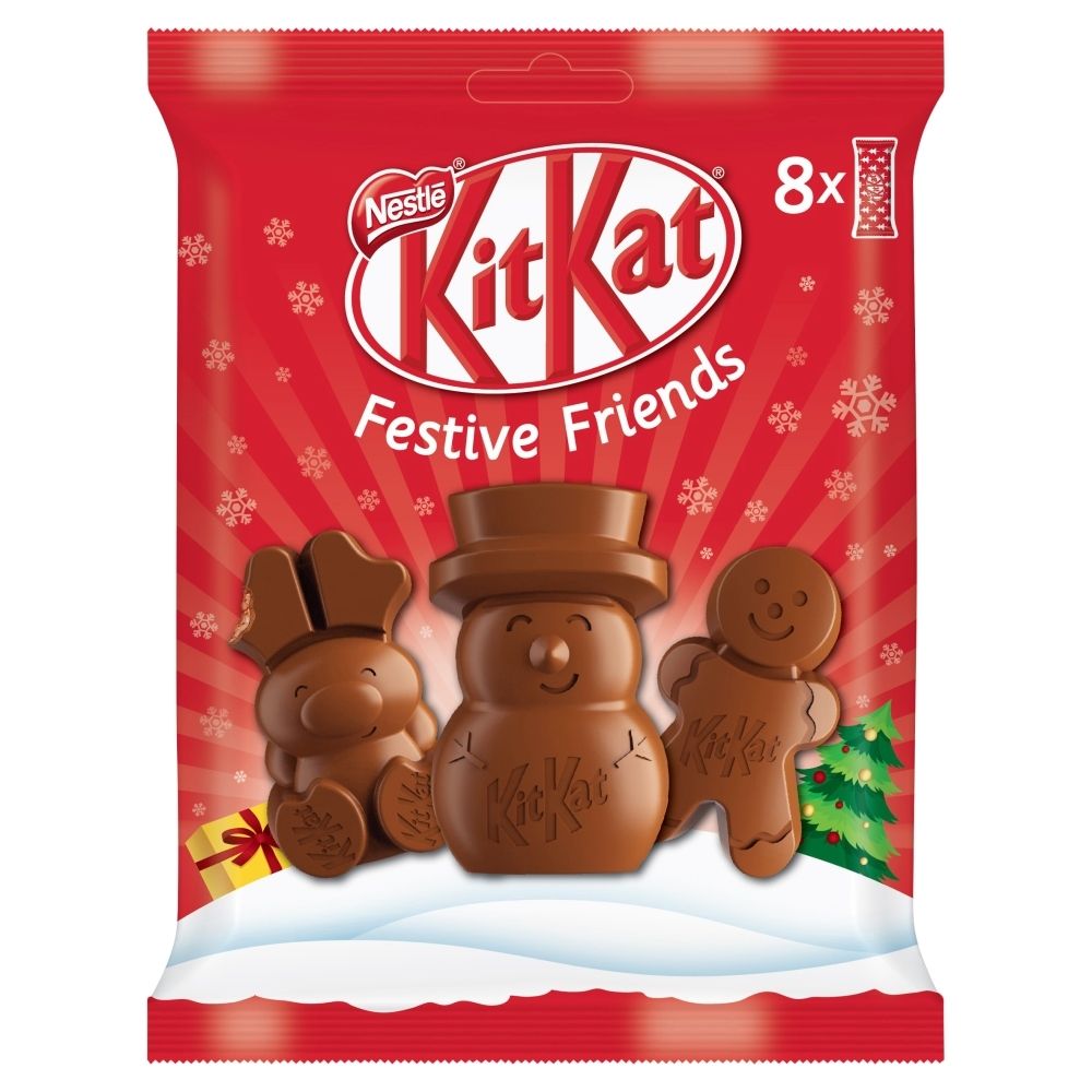 KitKat Baton z czekolady mlecznej z nadzieniem kakaowym z płatkami herbatnikami 65 g (8 sztuk)