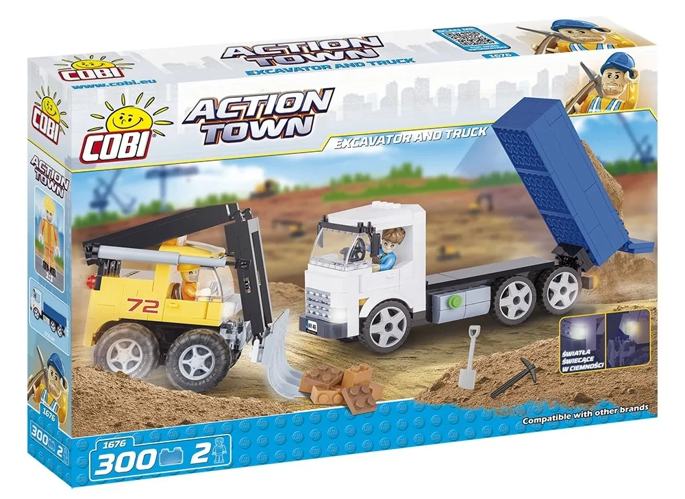 Klocki plastikowe COBI Action Town Buldożer i wywrotka 1676