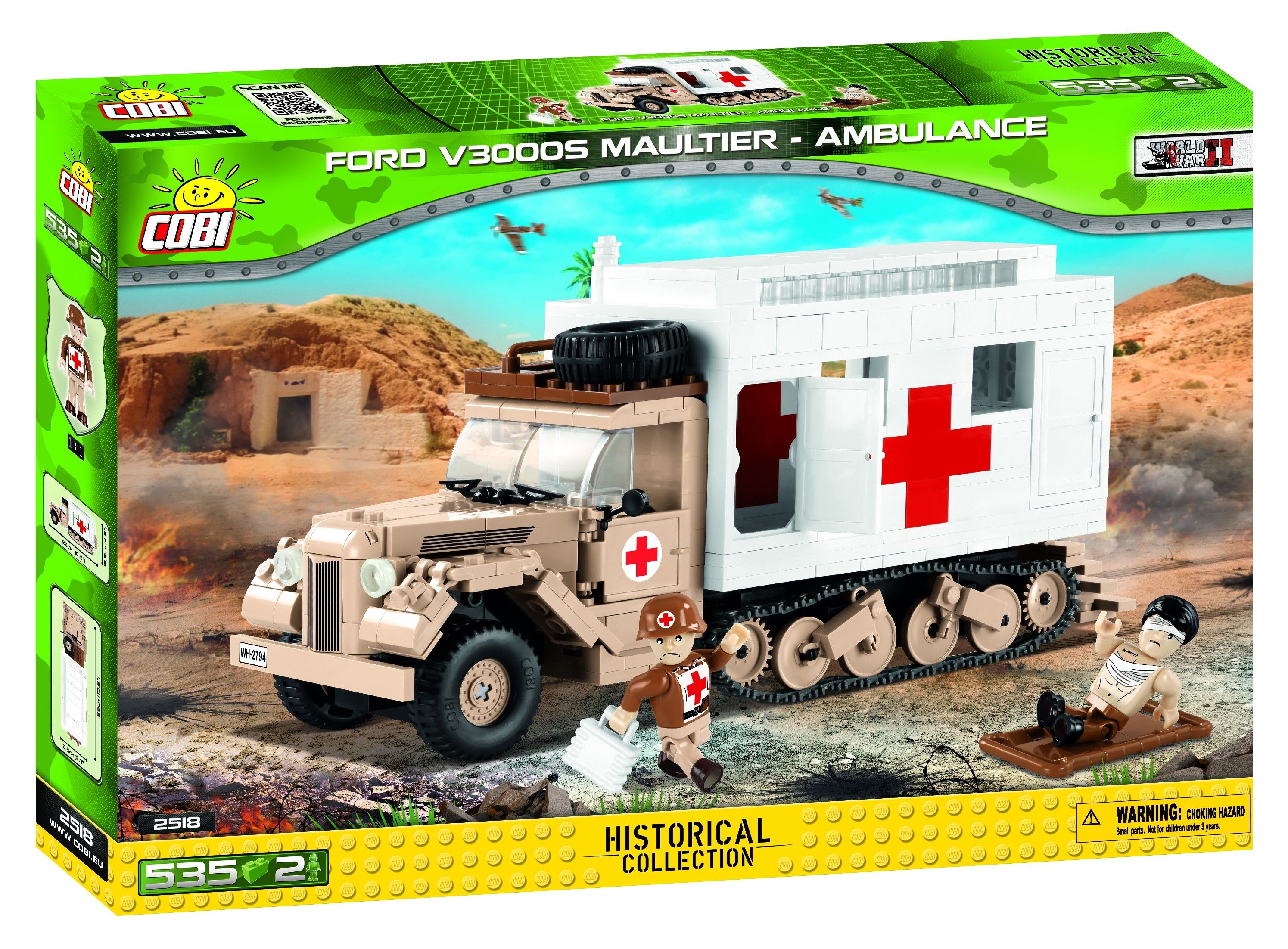 Klocki plastikowe COBI Ford V3000S Maultier Ambulance COBI-2518